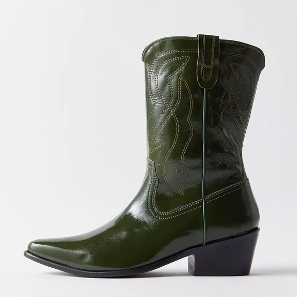 UO Leena Cowboy Boot in Dark Green - Picture 3 of 5